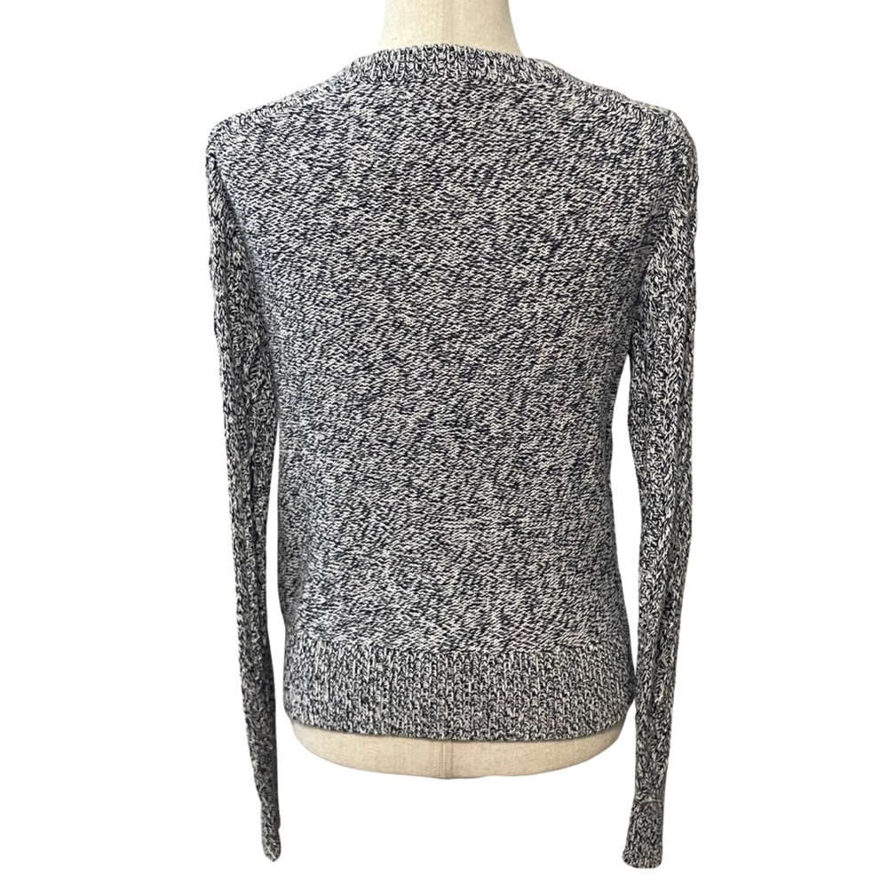 J. Crew Women’s Cable Knit Crewneck Sweater 100% Cotton S Navy Blue Marled - Picture 3 of 10